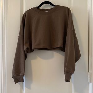 Athleta Brown Cropped Sweatshirt